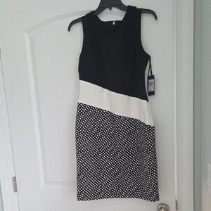Tommy Hilfiger Black and White Asymmetrical Dress